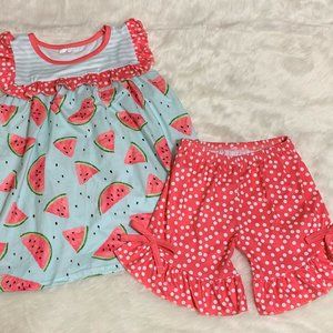 NEW Girl's Boutique Watermelon Summer 2PC Short Set